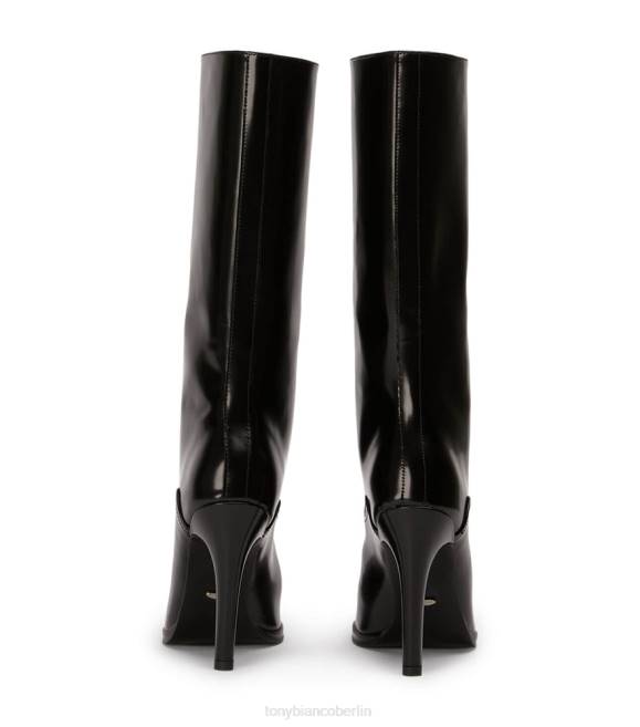 kniehohe Stiefel| de Tony Bianco Frauen Hadley-Kalbsstiefel Schwarz hochglänzend 4624394